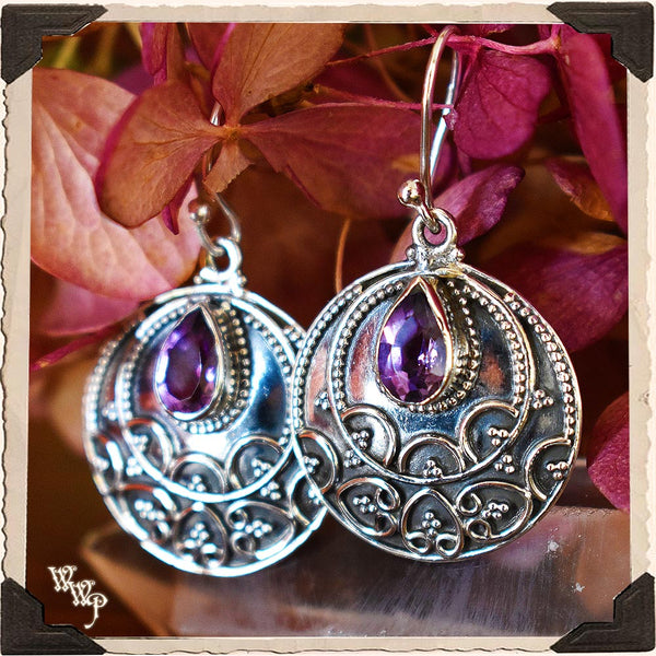 LIMITED EDITION : AMETHYST EARRINGS. For Intuition & Spiritual Guidance. SKU: AM58