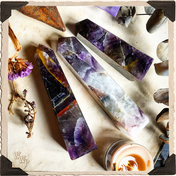 AMETHYST OBELISK POINT CRYSTAL. For Divination, Third Eye & Spiritual Growth White Witch Parlour
