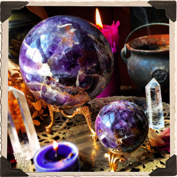 AMETHYST SPHERE CRYSTAL. For Divination, Third Eye & Spiritual Growth White Witch Parlour