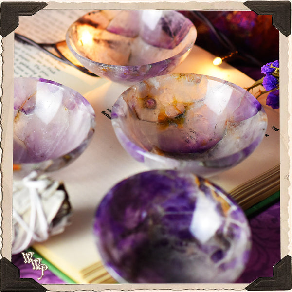 AMETHYST CRYSTAL BOWL 3". For Divination & Spiritual Growth. White Witch Parlour