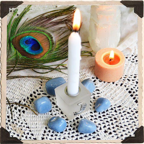 ANGELITE TUMBLED CRYSTAL. For Peace, Inspiration & Angel Guidance.