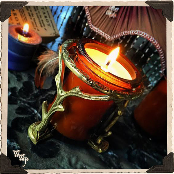 BRASS BRANCHES SPHERE STAND / BASE. Large Gold Metal Woodland Crystal Sphere Tripod Holder. 50mm - 100mm White Witch Parlour