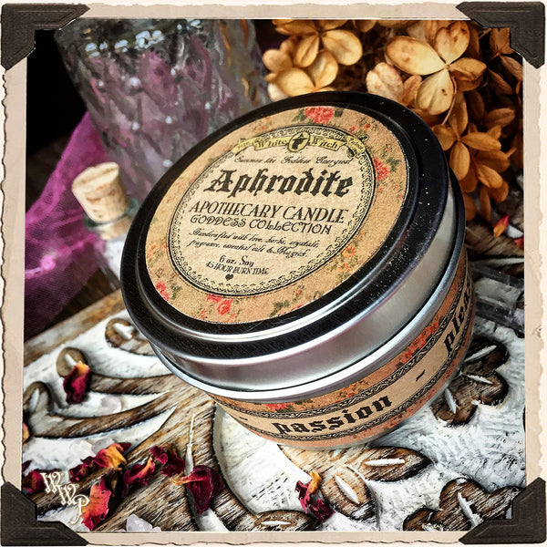 APHRODITE GODDESS CANDLE. 6 oz. For Love, Beauty, Pleasure, Passion & Procreation. White Witch Parlour