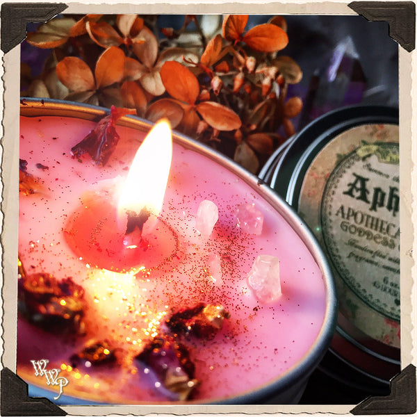 APHRODITE GODDESS CANDLE. 6 oz. For Love, Beauty, Pleasure, Passion & Procreation. White Witch Parlour