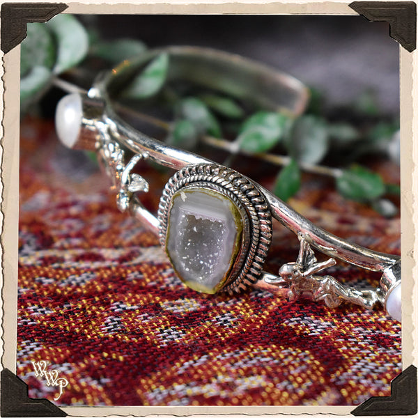 LIMITED EDITION : BROWN DRUZY ANGEL CUFF BRACELET. For Compassion, Healing & Comfort.