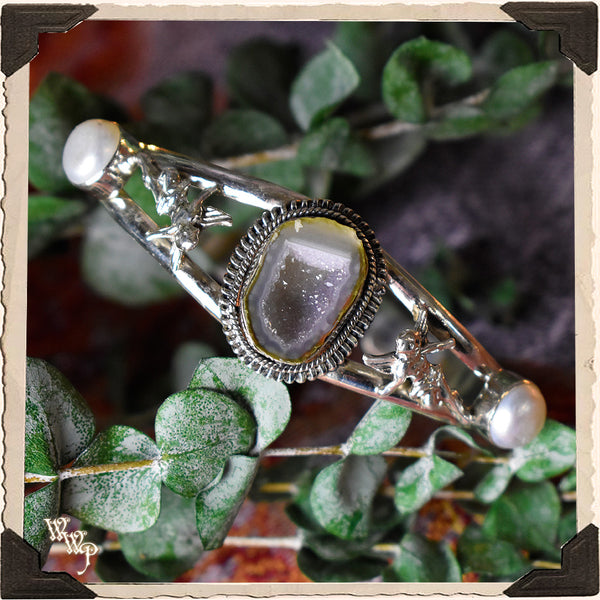 LIMITED EDITION : BROWN DRUZY ANGEL CUFF BRACELET. For Compassion, Healing & Comfort.