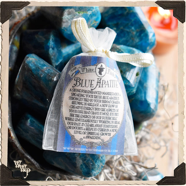 Blue Apatite Tumbled Crystal. For Speaking Your Truth & Manifestation. White Witch Parlour