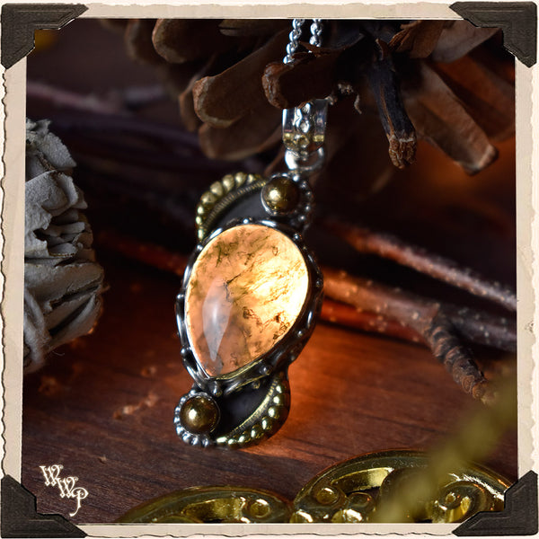 LIMITED EDITION : GREEN MOSS AGATE NECKLACE. For Spring, Abundance & New Growth. White Witch Parlour