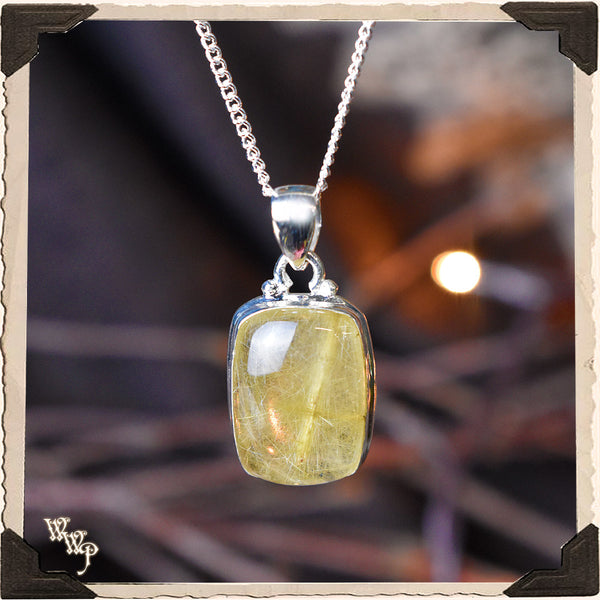 LIMITED EDITION : GOLDEN TOURMALINE NECKLACE PENDANT. For Manifestations, Amplifying Energy & Divine Protection.. White Witch Parlour