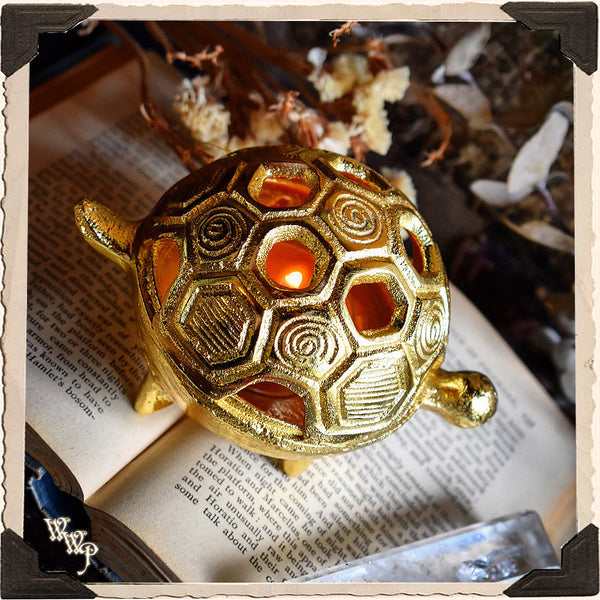 BRASS TURTLE. Altar Decor For Earth Connection, Slowing down & Determination. White Witch Parlour