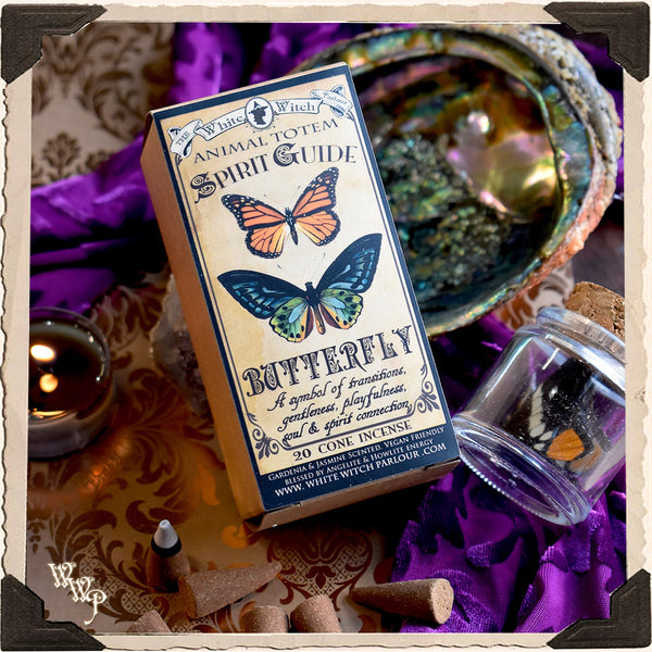 BUTTERFLY CONE INCENSE. Animal Totem for Transition, Gentleness & Spirit Connection. White Witch Parlour