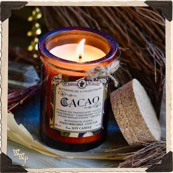 CACAO CANDLE APOTHECARY 5oz. For Divine Connection, Soul Awareness & Passion. White Witch Parlour