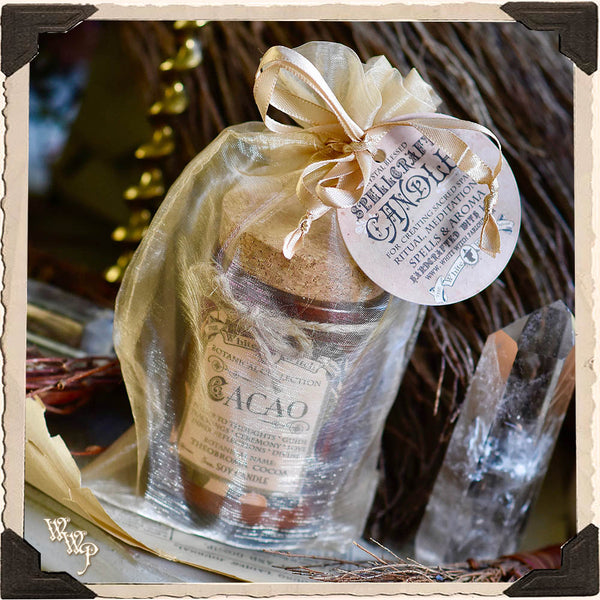 CACAO CANDLE APOTHECARY 5oz. For Divine Connection, Soul Awareness & Passion. White Witch Parlour