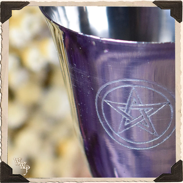 "PENTACLE" SILVER CHALICE CUP. For Ritual & Ceremony White Witch Parlour