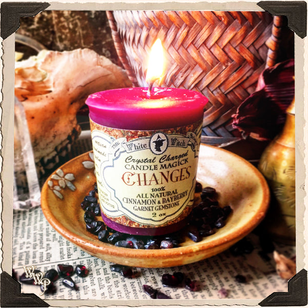 CHANGES VOTIVE CANDLE. For Reversing Spells & Modifying Outcomes. White Witch Parlour