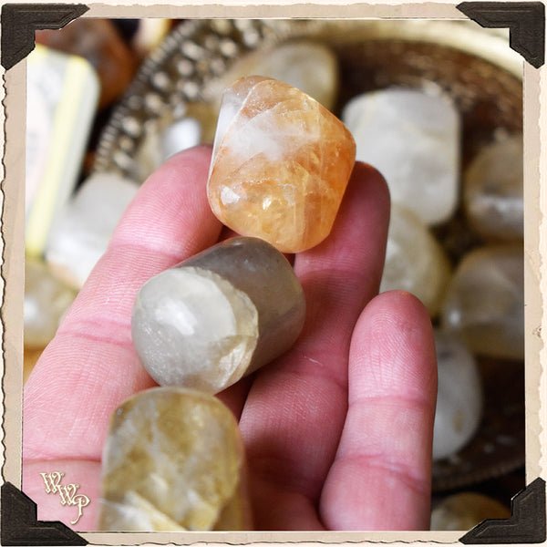 On Sale! CITRINE TUMBLED CRYSTAL. For Abundance, Prosperity & Positive Vibes. White Witch Parlour