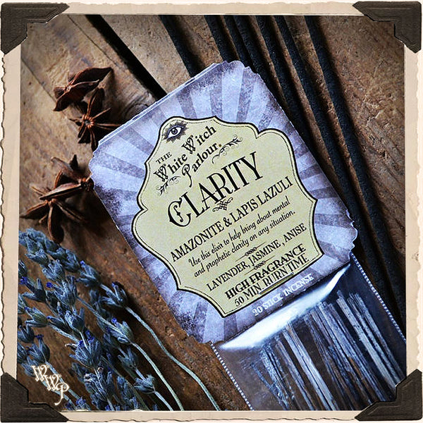 CLARITY Elixir INCENSE 20 Stick Pack. For Bliss, Emotional & Prophetic Clarity. White Witch Parlour