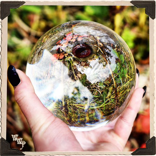 CLEARANCE- DEFECT- CRYSTAL GAZING BALL. For Fortune Telling, Divination & Seance 110mm White Witch Parlour
