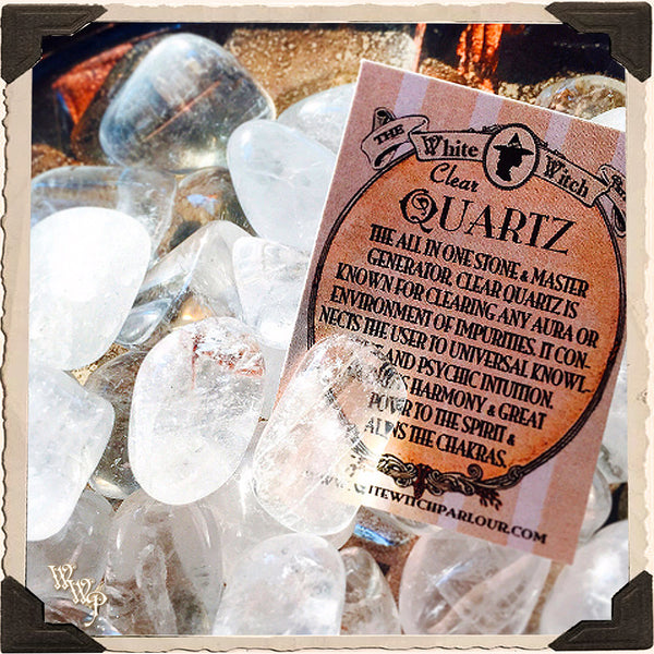 CLEAR QUARTZ TUMBLED CRYSTAL. For Energy Amplification, Power & Clarity. White Witch Parlour