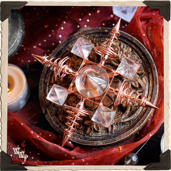 COPPER & QUARTZ CRYSTAL ENERGY GENERATOR. For Reiki Healing & Manifestation. White Witch Parlour