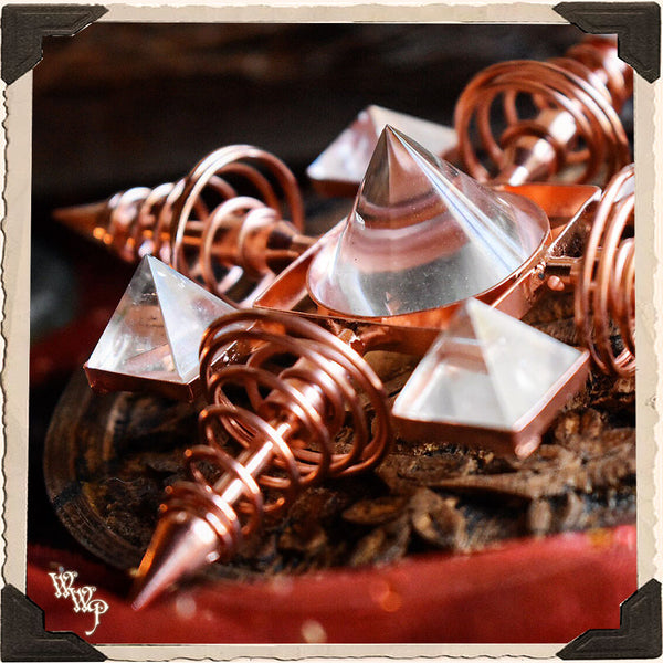COPPER & QUARTZ CRYSTAL ENERGY GENERATOR. For Reiki Healing & Manifestation. White Witch Parlour