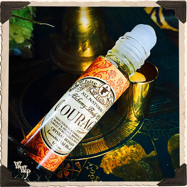 COURAGE 1/3oz. Alchemy Oil. All Natural Potion. Scent of Patchouli, Amber & Myrrh. White Witch Parlour