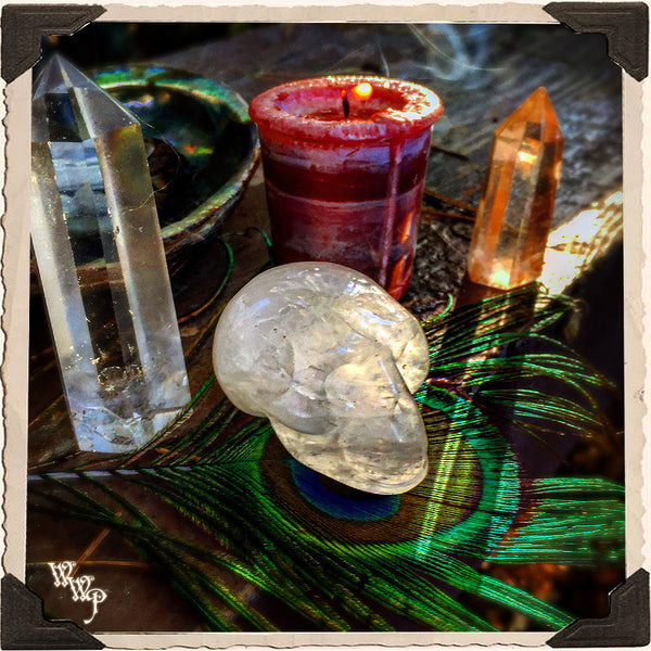 CLEAR QUARTZ CRYSTAL SKULL. For Wisdom, Psychic Clarity & Spiritual Growth. White Witch Parlour