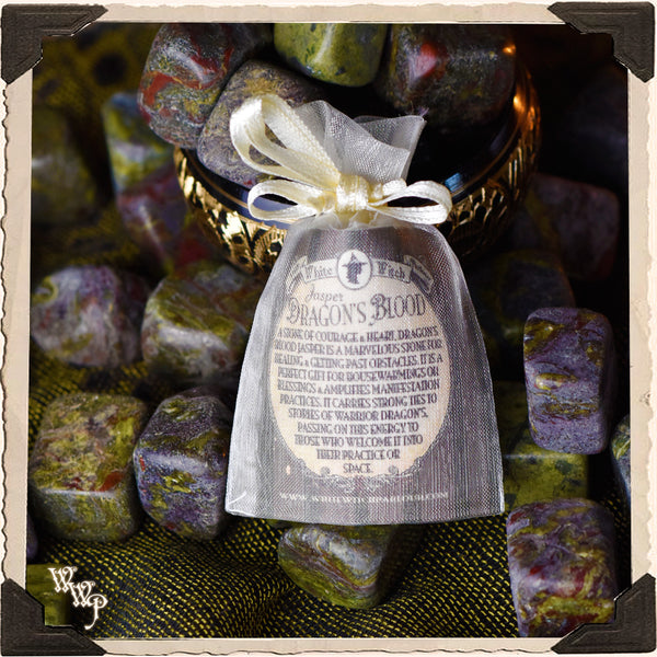 DRAGON'S BLOOD JASPER TUMBLED CRYSTAL. For Courage & Healing. White Witch Parlour