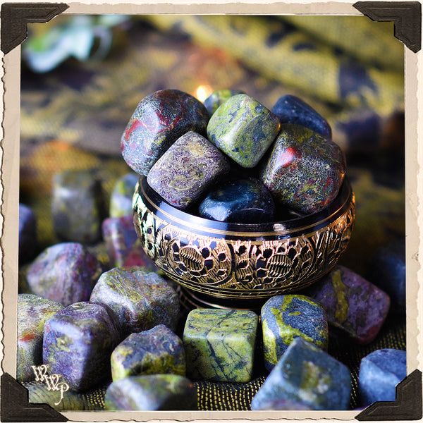 DRAGON'S BLOOD JASPER TUMBLED CRYSTAL. For Courage & Healing. White Witch Parlour