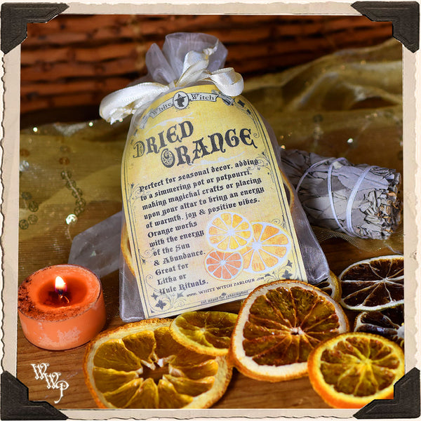 DRIED ORANGE PEEL SLICES. For Abundance, Renewal & Decor White Witch Parlour
