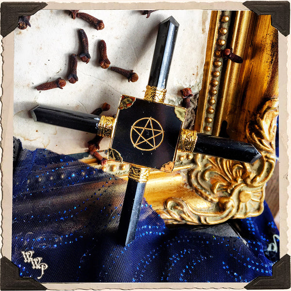 ELEMENTAL BLACK TOURMALINE CRYSTAL GENERATOR. Pyramid Grid for Witchcraft & Spiritual Protection. White Witch Parlour