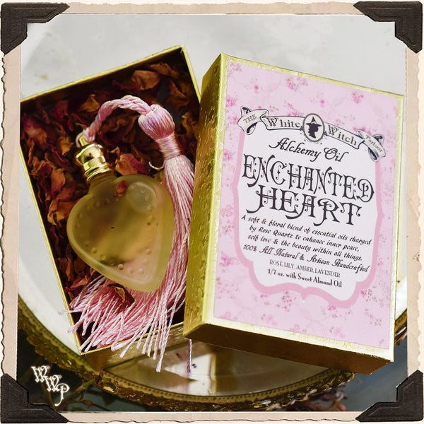 ENCHANTED HEART 1/7oz. All Natural Alchemy OIL. For True Love, Heart Opening & Vibrant Beauty. White Witch Parlour