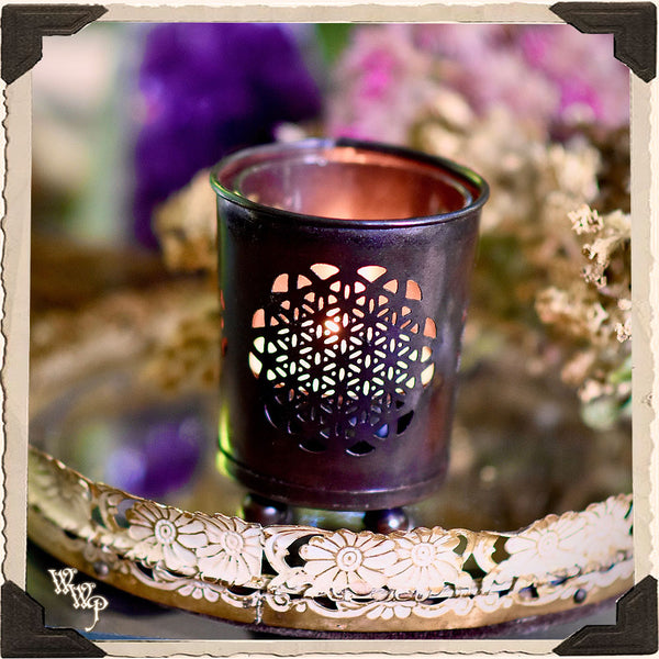 FLOWER OF LIFE CANDLE HOLDER. For Tealights & Votives Altar Decor.