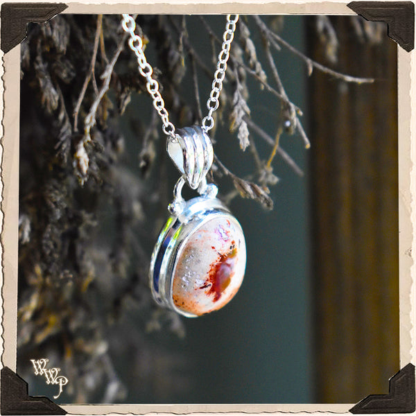 LIMITED EDITION : FIRE OPAL NECKLACE. For Passion & Creativity. Sterling Silver White Witch Parlour