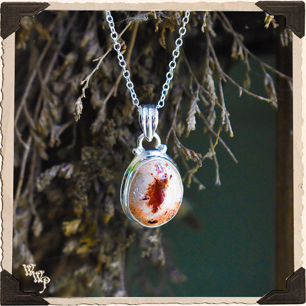 LIMITED EDITION : FIRE OPAL NECKLACE. For Passion & Creativity. Sterling Silver White Witch Parlour