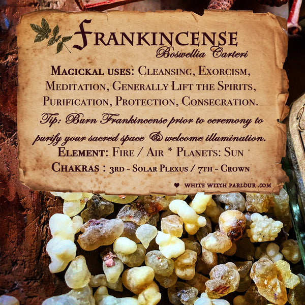 FRANKINCENSE RESIN APOTHECARY. All Natural Incense. For Illumination, Consecration & Meditation. White Witch Parlour