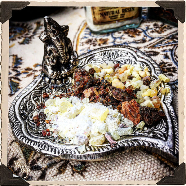 GANESHA BOHEMIAN INCENSE BURNER. Aluminum Dish. Incense Stick & Cone Holder. White Witch Parlour