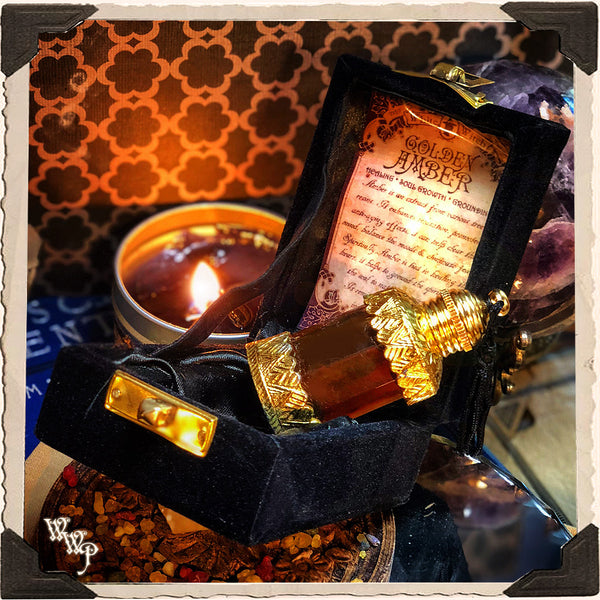 GOLDEN AMBER PERFUME. For Healing, Grounding & Wisdom. White Witch Parlour