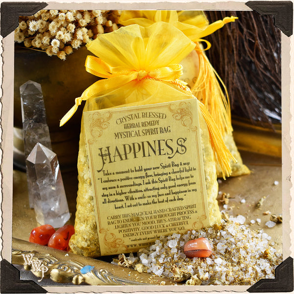 HAPPINESS SPIRIT BAG. Blessed Medicine Bag For Positive Energy, Cheer, Higher Vibrations & Transformation.