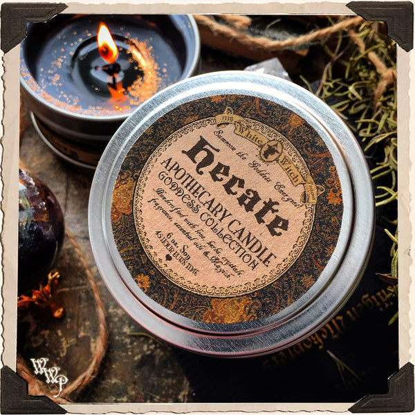 HECATE GODDESS CANDLE. 6 oz. For Mystery, Magick, Spirits, Witchcraft, Night. White Witch Parlour