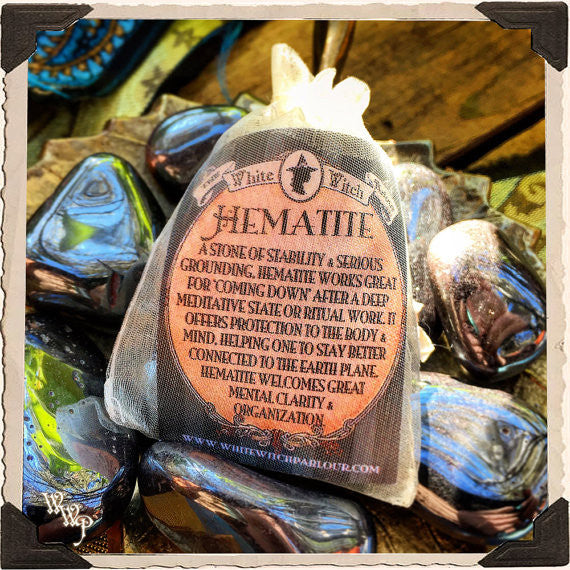 HEMATITE TUMBLED CRYSTAL For Balance, Emotional Stability & Grounding. White Witch Parlour
