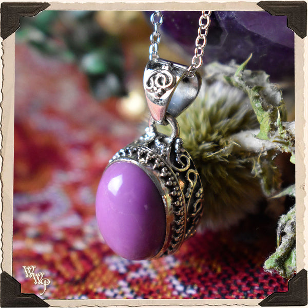 LIMITED EDITION : PURPLE PHOSPHOSIDERITE NECKALCE For Harmony, Spiritual Awareness & Self Love. White Witch Parlour
