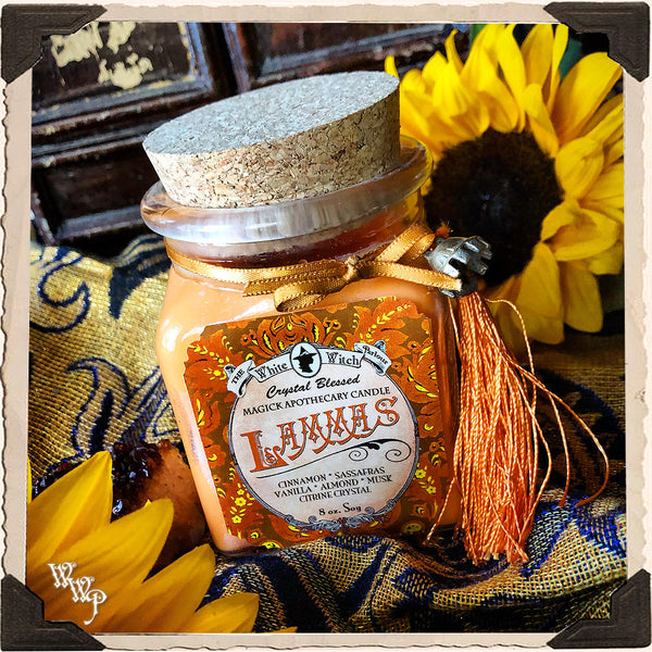 LAMMAS APOTHECARY CANDLE. Lughnasadh Harvest Season For Abundance, Happiness & Health.