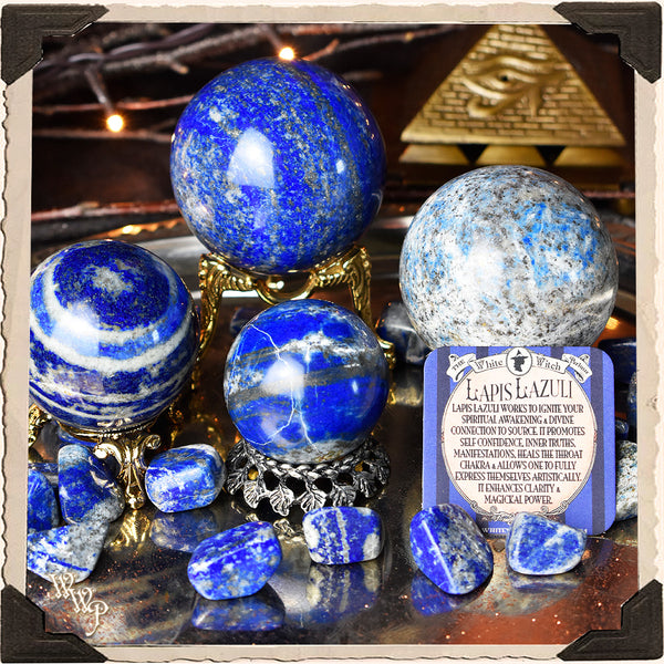 LAPIS LAZULI CRYSTAL SPHERE. For Cosmic Awareness & Spiritual Awakenings. White Witch Parlour
