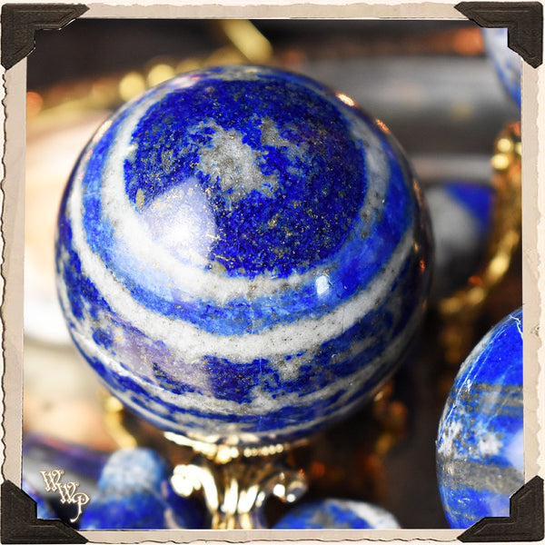 LAPIS LAZULI CRYSTAL SPHERE. For Cosmic Awareness & Spiritual Awakenings. White Witch Parlour