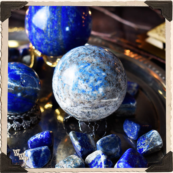 LAPIS LAZULI CRYSTAL SPHERE. For Cosmic Awareness & Spiritual Awakenings. White Witch Parlour