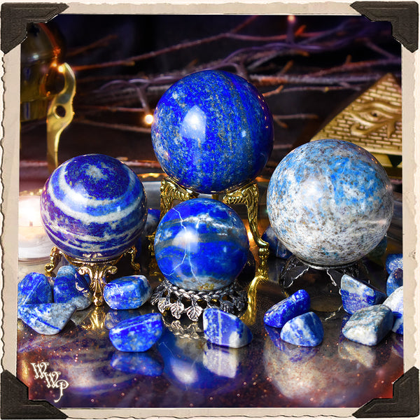 LAPIS LAZULI CRYSTAL SPHERE. For Cosmic Awareness & Spiritual Awakenings. White Witch Parlour
