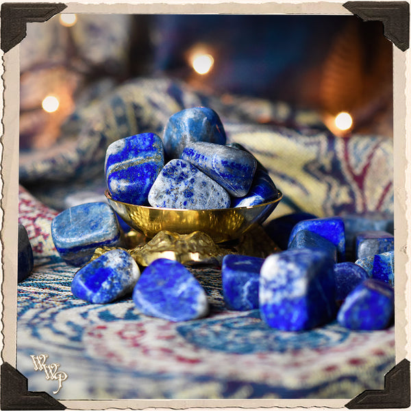 LAPIS LAZULI TUMBLED CRYSTAL. For Cosmic Awareness & Spiritual Awakening White Witch Parlour