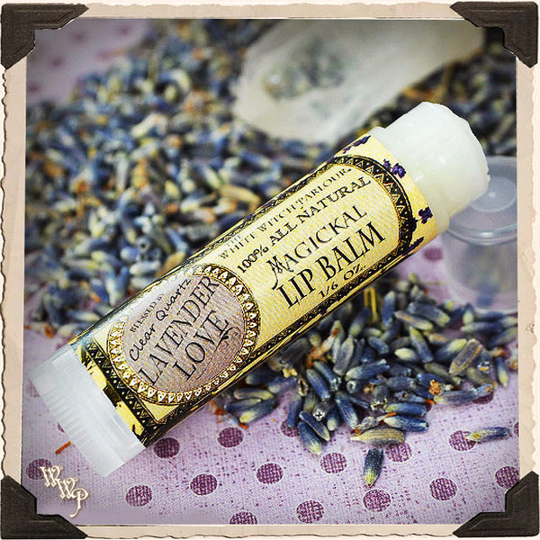 DISCONTINUED: LAVENDER LOVE Lip Balm All Natural. Blessed by Clear Quartz Crystal.