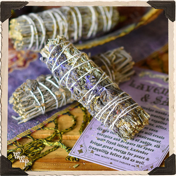 SMUDGE WANDS: LAVENDER 3 Pack For Spiritual Cleansing, Love, Peace & Divination. White Witch Parlour